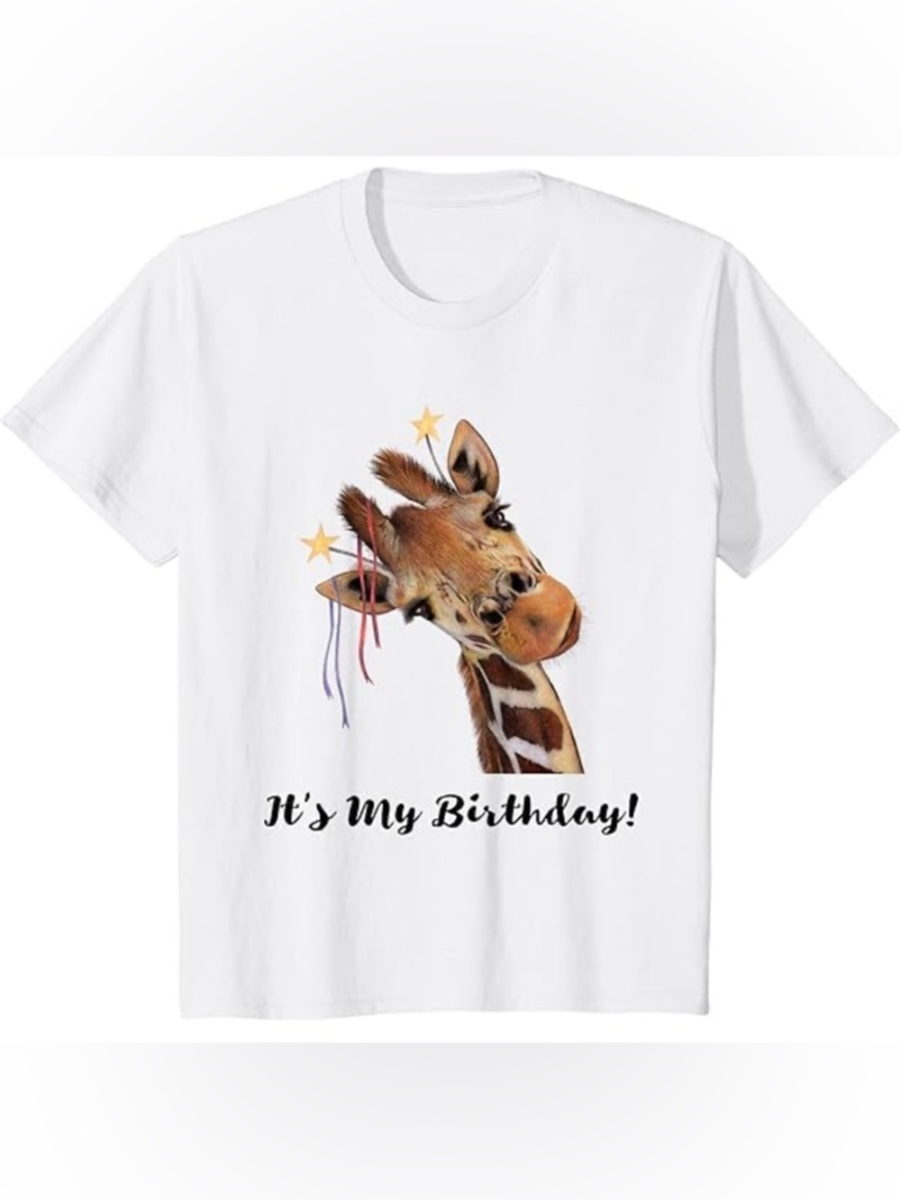 NWT-Kids White 'It's My Birthday!' Giraffe Graphic Tee